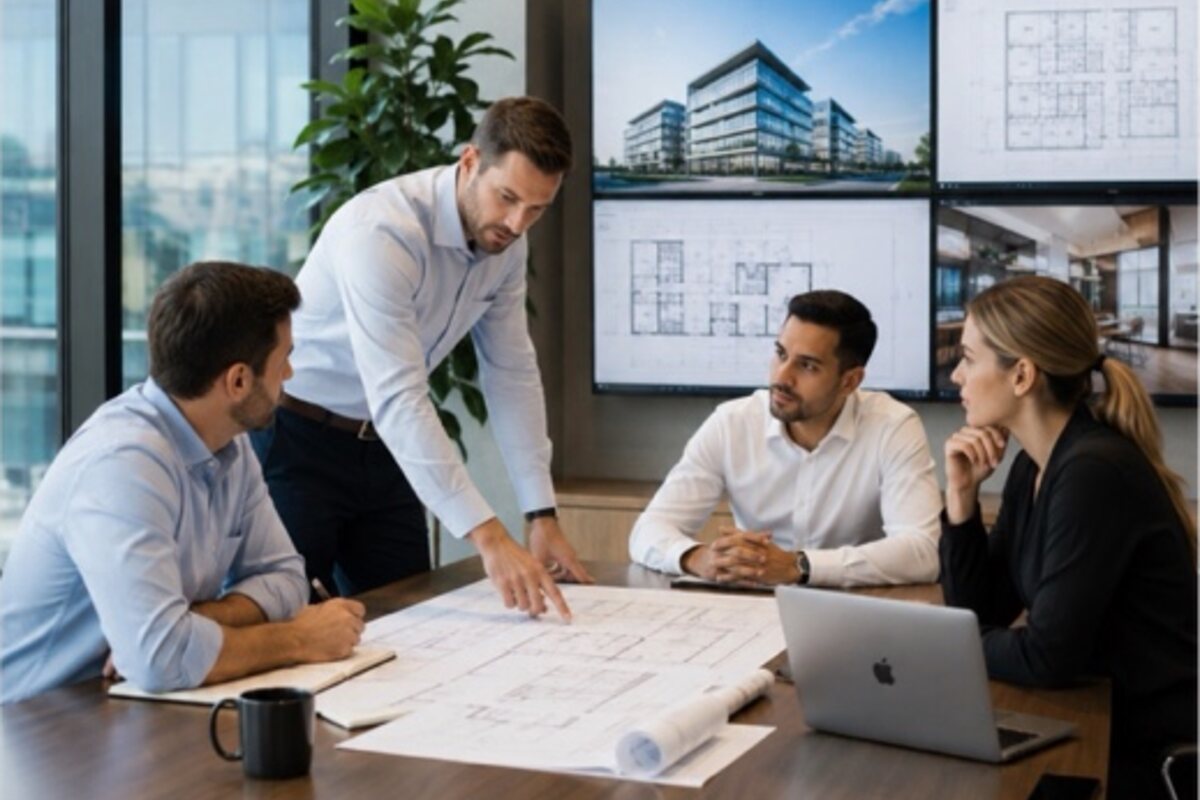 Project team coordinating drawings and project information